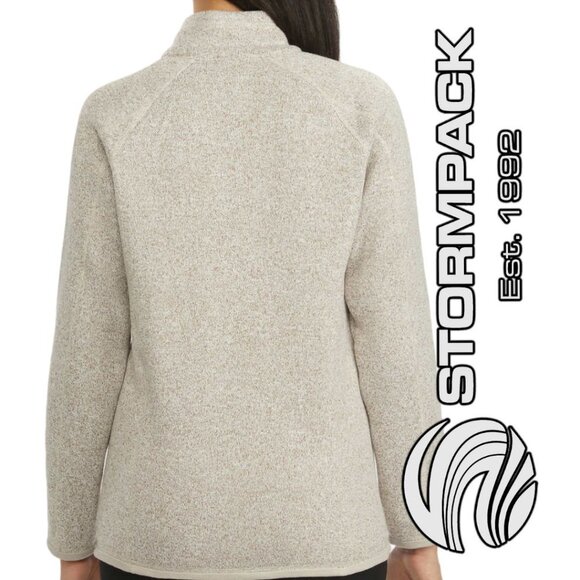 Stormpack | Ladies' Sweater Fleece Quarter Zip Pullover | Beige - Picture 4 of 4